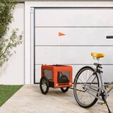 vidaXL Kolesarska prikolica za hišne ljubljenčke oranžna in črna | Shoptok.si