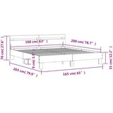 vidaXL Posteljni okvir z vzglavjem bel 160x200 cm inženirski les | Shoptok.si