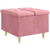  Otoman za pohranu s jastukom Ružičasta 60 x 60 x 45 cm Baršun | shoptok.hr