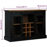 vidaXL Komoda HALDEN 2 klizna vrata crna 112x40x80 cm puno drvo | shoptok.hr