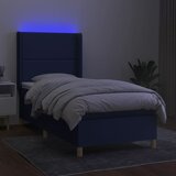  box spring s madracem LED plavi 90x190 cm od tkanine | shoptok.hr