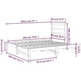  Izvlečna dnevna postelja bela 2x(90x190) cm trdna borovina, (20726643) | Shoptok.si