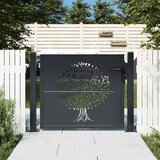  Vrtna vrata antracit 100x100 cm čelična dizajn stabla | shoptok.hr