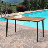  Vrtni stol, blagovaonski stol s rupom za suncobran, drvo akacije dim. 140 x 75 x 76 cm - prirodna. | shoptok.hr