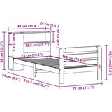  Okvir kreveta bez madraca bijeli 75 x 190 cm masivna borovina | shoptok.hr