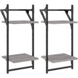 Maison Chic 2 kosi Stenske Police - Viseče police s prečkami siva sonoma 30x25x65cm, (21794158) | Shoptok.si