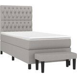  Box spring postelja z vzmetnico svetlo siv 100x200 cm blago, (20846667) | Shoptok.si