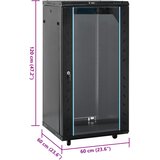  Komunikacijski ormarić 22U 19" IP20 crni 60 x 60 x 120 cm | shoptok.hr