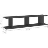 vidaXL zidne police 2 kom visoki sjaj sive 90 x 18 x 20 cm od iverice | shoptok.hr