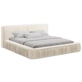 Makamii Krem tapecirani bračni krevet s prostorom za odlaganje i letvičastom podnicom 160x200 cm Keoni - | shoptok.hr
