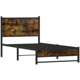 vidaXL Metalni okvir kreveta s uzglavljem boja hrasta 90 x 190 cm | shoptok.hr