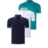 Dewberry TRIPLE SET T8594 MENS T-SHIRT-NAVY-WHITE-GREEN | Shoptok.si