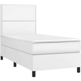 Box spring s madracem LED bijeli 80x200 cm umjetna koža | shoptok.hr