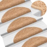  Prostirke za stepenice 15 kom 56x17x3 cm bež poluokrugle | shoptok.hr