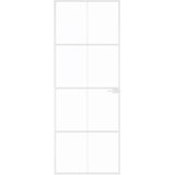 Sobna vrata bijela 76x201,5 cm kaljeno staklo i aluminij tanka | shoptok.hr