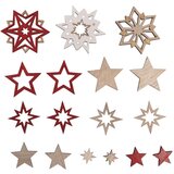 RAYHER Leseni okraski Zvezde 1,2-4 cm 17 kosov, (22005899) | Shoptok.si
