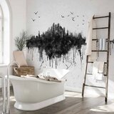  Foto tapeta - Big city - abstract city skyline in black watercolour style 250x175 Vodootporna | shoptok.hr