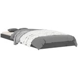  Okvir za krevet od masivne borovine sivi 75x190 cm mali | shoptok.hr