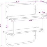  Zidna polica s 2 razine Hrast artisan 40 x 24,5 x 61 cm | shoptok.hr