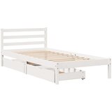 vidaXL Posteljni okvir s predali bel 75x190 cm trdna borovina, (21303824) Cene