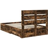 vidaXL Okvir za krevet s ladicama Dimljeni hrast 120 x 200 cm - Dimljeni hrast 120 x 200 cm | shoptok.hr