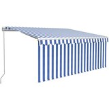 Tenda na ručno uvlačenje s roletom 3,5 x 2,5 m plavo-bijela | shoptok.hr
