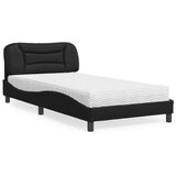 vidaXL Postelja z vzmetnico črna 100x200 cm umetno usnje Cene