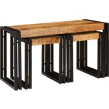 vidaXL Gnezditvene Mize 3 kosi Trd grob les Mango | Shoptok.si