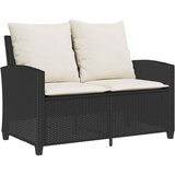  Vrtna sofa 2-sjed s jastucima i stolom od crnog poliratana | shoptok.hr