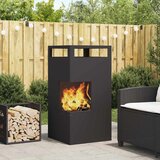  Kamin Crna 50 x 50 x 100 cm Čelik otporan na vremenske uvjete | shoptok.hr