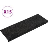  Prostirke za stepenice samoljepljive 15 kom 65x21x4 cm crne pravokutne rubove | shoptok.hr