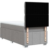 vidaXL Box spring postelja z vzmetnico svetlo siva 90x190 cm blago | Shoptok.si