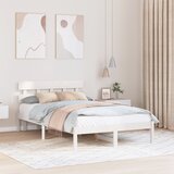 vidaXL Krevet s uzglavljem bijeli 135x190 cm od čvrstog bora | shoptok.hr