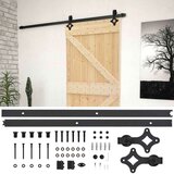  Klizna vrata Prirodna i crna 80 x 210 cm Masivna borovina | shoptok.hr