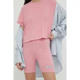 American Vintage Kratke hlače ženski, roza barva