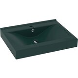 vidaXL Razkošen umivalnik z luknjo mat temno zelen 60x46 cm keramičen, (21409098) Cene