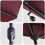  Vrtni suncobran Bordeaux Crvena 294 x 150 x 224 cm | shoptok.hr