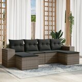 vidaXL 6-dijelni set vrtnih sofa od poliratana s jastucima sivi | shoptok.hr