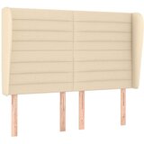  Vzglavje z ušesi krem 147x23x118/128 cm blago, (20933755) | Shoptok.si