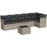 Maison Chic Seti vrtnega pohištva - Vrtna garnitura - Vrtni pohištvo set 7-delna z blazinami siv poli ratan, (21803711) | Shoptok.si