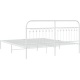  Metalni okvir za krevet s uzglavljem bijeli 183x213 cm | shoptok.hr
