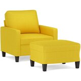  The Living Store Fotelj s stolčkom za noge svetlo rumen 60 cm blago - Kavč S Stolčkom Za Noge, (21449173) | Shoptok.si