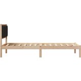 vidaXL Krevetni okvir s tapiciranim uzglavljem Crna 90 x 190 cm | shoptok.hr