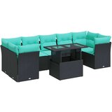  Vrtna sedežna garnitura z blazinami 8-delna črn ratan/akacija, (22047984) | Shoptok.si