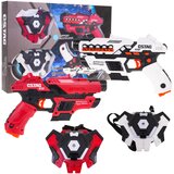  Laserska puške za igru + set štitova s funkcijom dima - bijelo/crveni | shoptok.hr