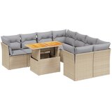  9-dijelni set vrtnih sofa s jastucima bež od poliratana 100 x 55 x 73 cm | Shoptok.si