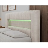 ELTAP Bež oblazinjena zakonska postelja s prostorom za shranjevanje z letvenim dnom 160x200 cm Lamica – | Shoptok.si