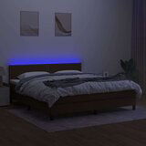  Box spring postelja z vzmetnico LED temno rjava 160x200cm blago, (20884266) | Shoptok.si