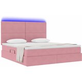  LED krevet za pohranu s madracem Ružičasta 160 x 200 cm Baršun | shoptok.hr