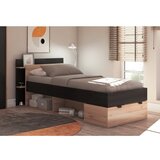 Marckeric Crni/u prirodnoj boji krevet u dekoru hrasta s prostorom za odlaganje bez podnice 90x200 cm Albo – | shoptok.hr